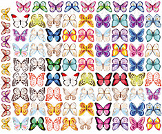 Бабочки вафельные цветные