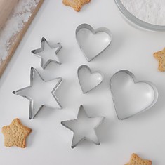 Набор форм для печенья и пряников "Сердце и звезды"